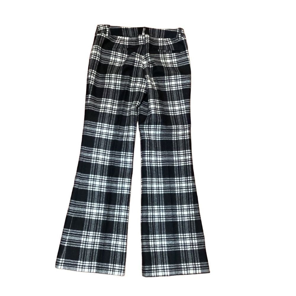 L.L. Bean black and cream plaid 100% Wool flare signature trousers size 10 - Picture 4 of 12